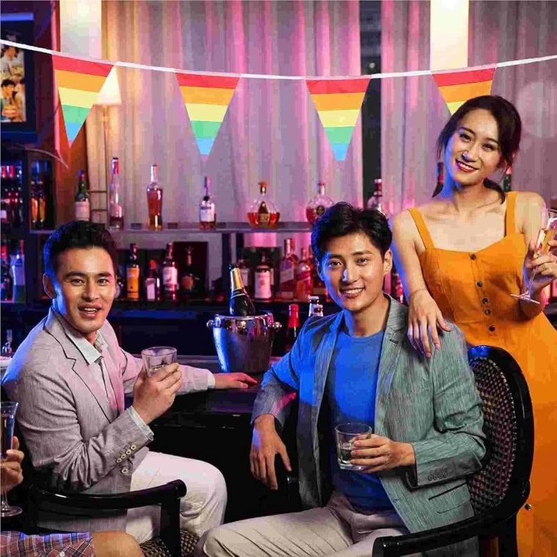 2pcs 100m Triangle Banner Flags Fabric Bunting For Birthday Wedding Festival Outdoor Lawn Yard - Image 5